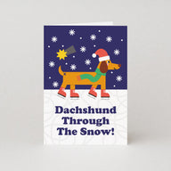 Dachshund Through the Snow Christmas Card