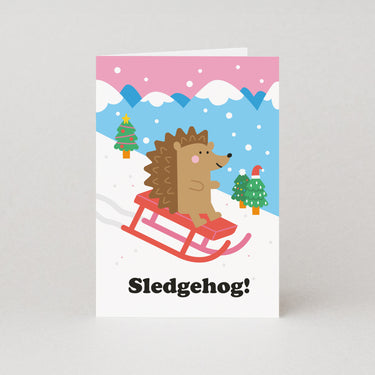 Sledgehog Christmas Card