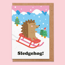 Load image into Gallery viewer, Sledgehog - Christmas Card
