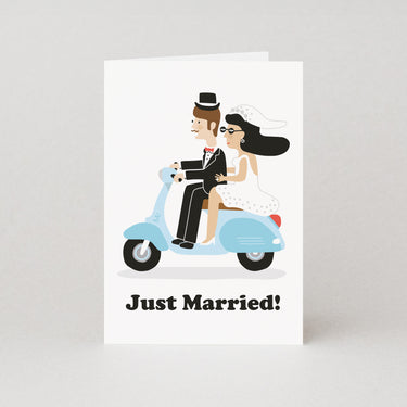 Just Married Scooter Wedding Card