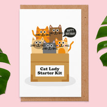 Load image into Gallery viewer, Cat Lady Starter Kit Birthday Card
