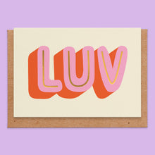 Load image into Gallery viewer, LUV Gold Foil Print Valentines Card
