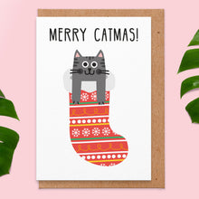 Load image into Gallery viewer, Merry catmas Christmas Card
