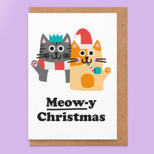 Load image into Gallery viewer, Meowy Christmas Card
