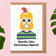 Load image into Gallery viewer, Smells Like Christmas Spirit (Kurt Cobain) Christmas Card
